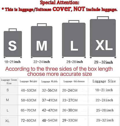 Flashideas 3D Dazzling Flower Travel Suitcase Protective Cover Set for 18''-32'' Luggage Case Cool Travel Accessories Elastic Luggage Dust Cover for Women Luggage Makers Covers Wraps Ideal Gifts