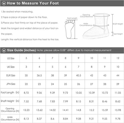 DREAM PAIRS Women's Shorty-New Mid Calf Winter Snow Boots