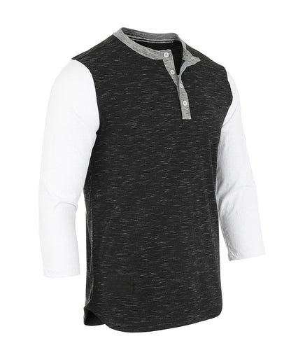 ZIMEGO Men's 3/4 Sleeve Baseball Henley – Casual Athletic Button Crewneck Shirts
