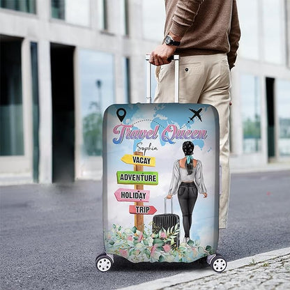 Jinniee Personalized Name Travel Queen Luggage Cover Protector Travel Bag Covers Suitcase Cover Travel Bag Covers Gift for Traveling Lovers 24