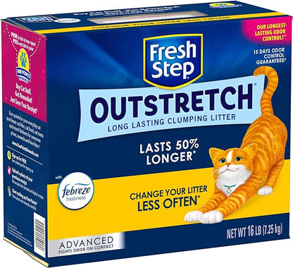 Fresh Step Advanced Clumping Cat Litter, Outstretch, Extra Large, 32 lbs total (2 Pack of 16lb Boxes)