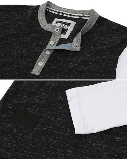 ZIMEGO Men's 3/4 Sleeve Baseball Henley – Casual Athletic Button Crewneck Shirts
